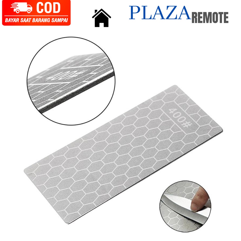 BATU PENGASAH PISAU DIAMOND SHARPENING PLATE GRID 400 # 600 # 1000 # 1200 #