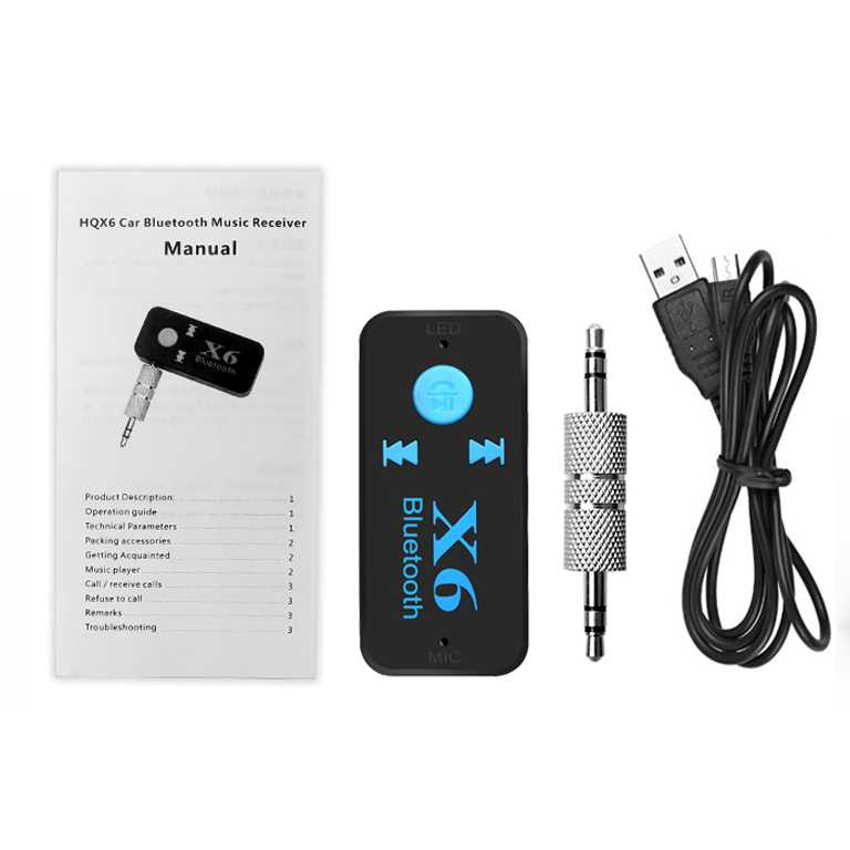 Bluetooth Aux Audio BT Receiver Mobil speaker ampli dll support Micro SD multi fungsi komplit- HQX6