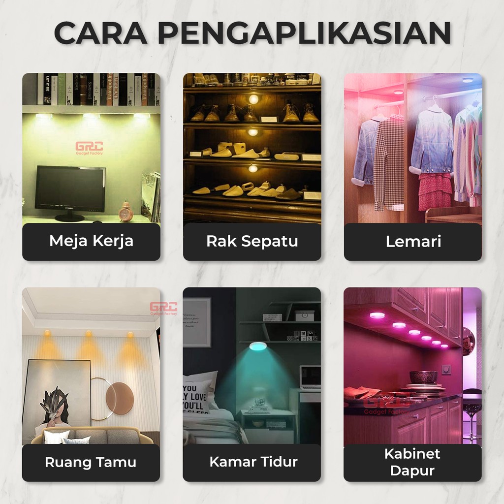 Lampu Tidur LED Sensor Sentuh Remote Lampu Dekorasi Dinding Lemari RGB