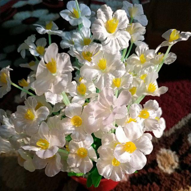 Ariani1318 Set Bunga Plastik Krisan C28 Dengan Pot Melamin Gelas Ulir