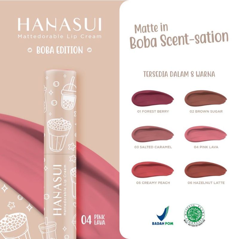 HANASUI LIP CREAM BOBA EDITION MATTEDORABLE