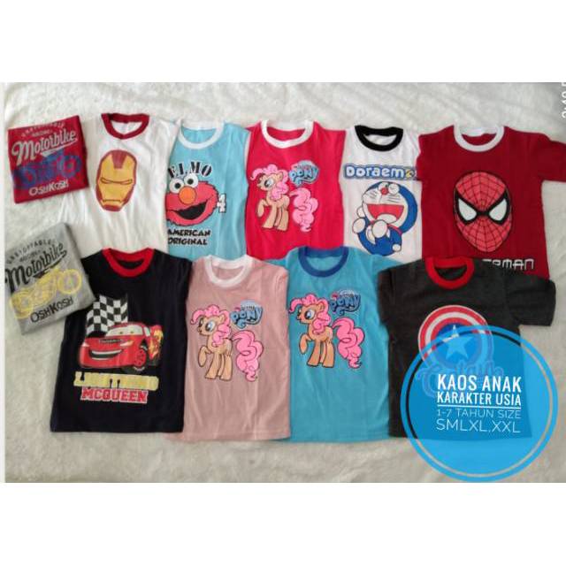 TERMURAH KAOS (M) Anak karakter laki laki 3-4 tahun-1