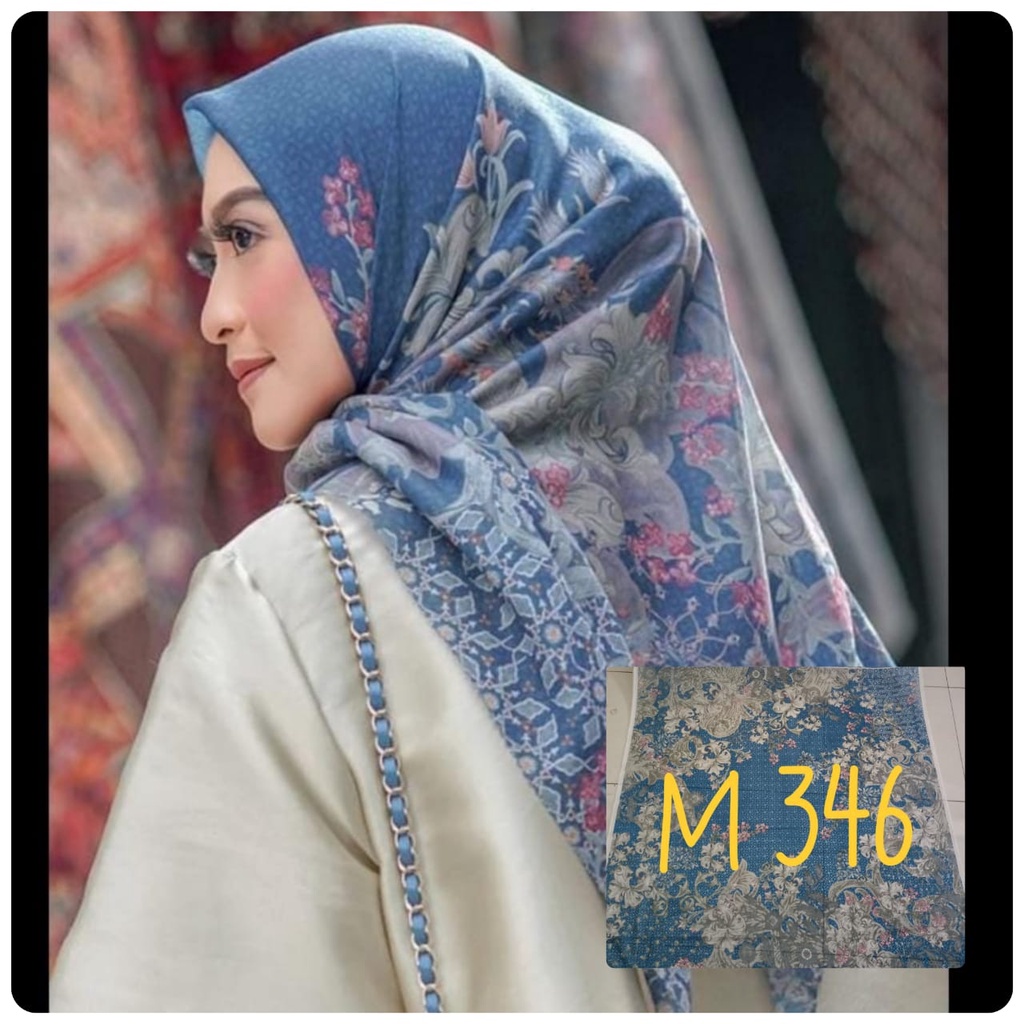 BESTSELLER Hijab Segiempat Voal Motif Printing Lasercut Kerudung Motif Square Grosir Jilbab Murah NN hijab-M346
