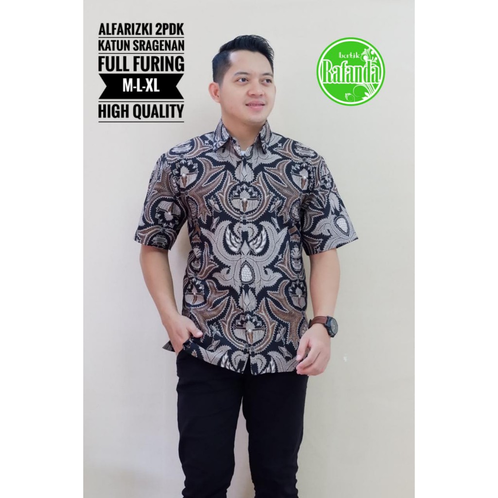 ALFARIZKI 2 RAFANDA BAJU KEMEJA BATIK PRIA SOLO LENGAN PENDEK PANJANG LAPIS FURING ATASAN BATIK PREMIUM MODERN KATUN HALUS PRAKARYA NAGA BIRU BRAHMANA BIRU PROBOSETO ARESHA MAHKOTA PITA WAYANG PENDEK SEKAR LAWASAN ERLANGGA SEKTI KLABANG NAGA PEKSI BINTANG