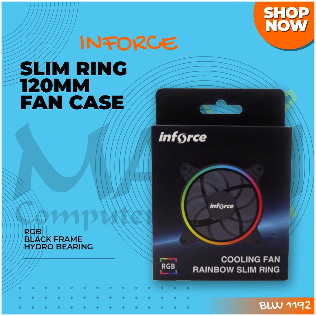 Inforce Cooling Fan Rainbow Slim Ring Hydro Bearing 120mm Fan Case Kipas Casing