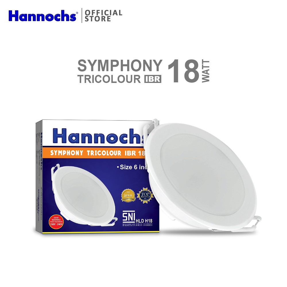 Jual Hannochs Downlight LED Symphony 18 watt IBR Tricolour Indonesia