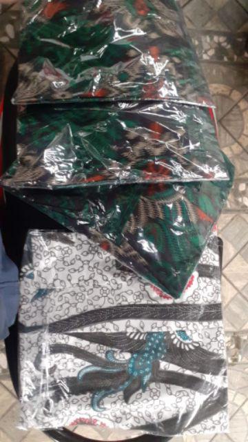 022 Zahira Batik Hrb026 Kenongo Hem Kemeja Batik Pria Lengan Pendek  Katun Primis Halus M L Xl