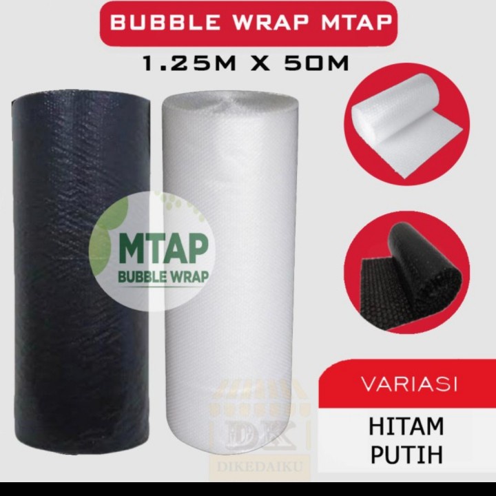 

MTAP Bubble Wrap Hitam / Bening 125CM 1.25M X 50M (GOJEK/GRAB)