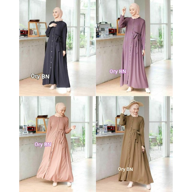 Gamis hijab polos/dress polos ( pakaian muslim wanita)