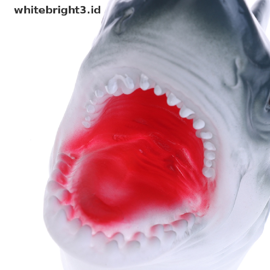 {whitebright3.id} Shark Arm Glove Hand Puppet Toy Soft Rubber Shark Glove Interactive Toy  ,