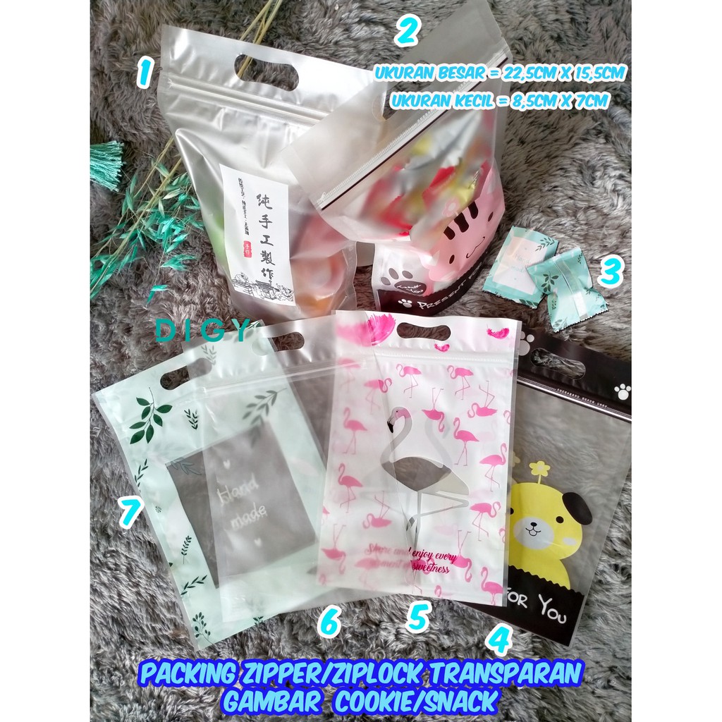 [ 50 PCS ] Kantong Plastik zip lock termurah Kue / Permen  goddie bag plastik cookies Hadiah Lebaran