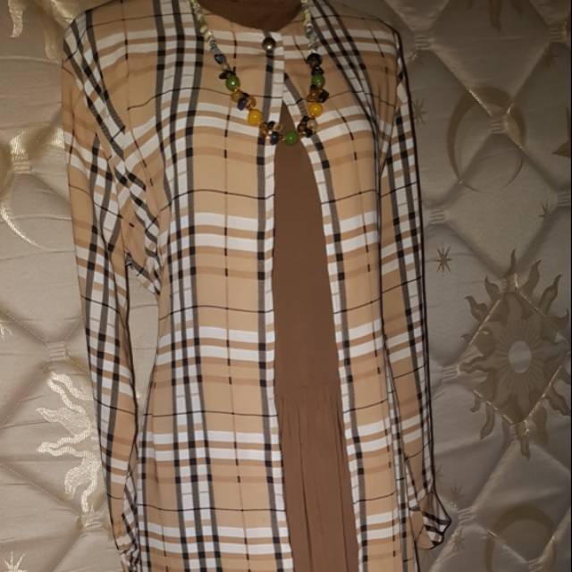 Long outer+inner motif kotak(pesanan nengsitisaripah)