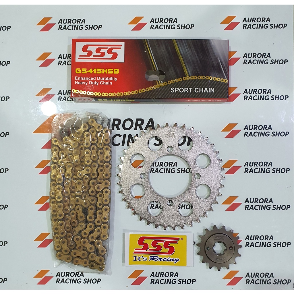 Gear Set SSS Jupiter Z New / Vega ZR / Jupiter Z1 Robot & Rantai SSS 415 HSB Gold