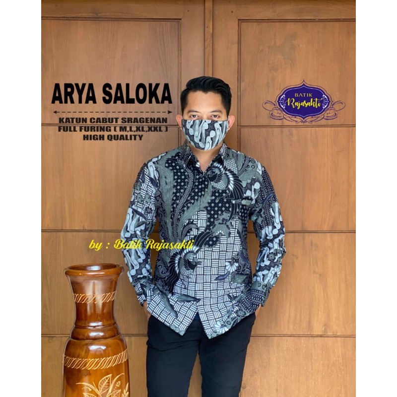 ARYA SALOKA Batik Solo Full Furing Katun Halus Sragenan Size M-XXL High Quality