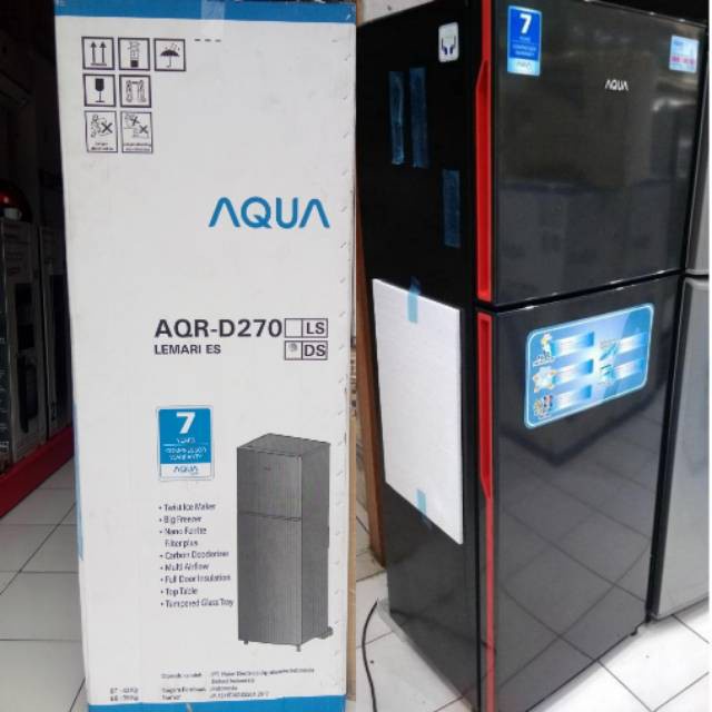 Kulkas 2 Pintu AQUA AQR D 270 DS Low Watt Garansi Resmi Khusus Jawabarat Jabodetabek (Kota bandung dan Cimahi Bisa COD)