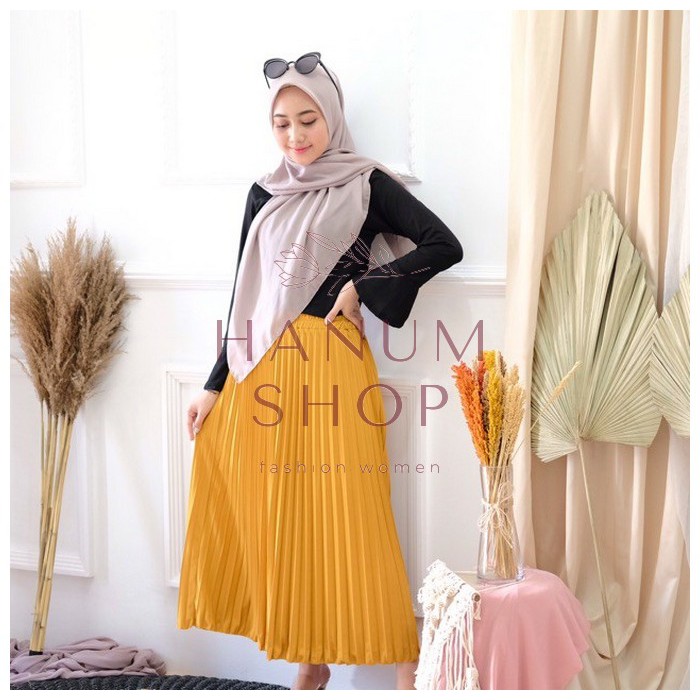 ROK PLISKET MAXI SKIRT rok PANJANG-3