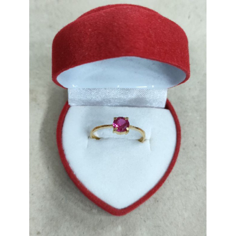 cincin mata 1 merah 1 gram emas muda