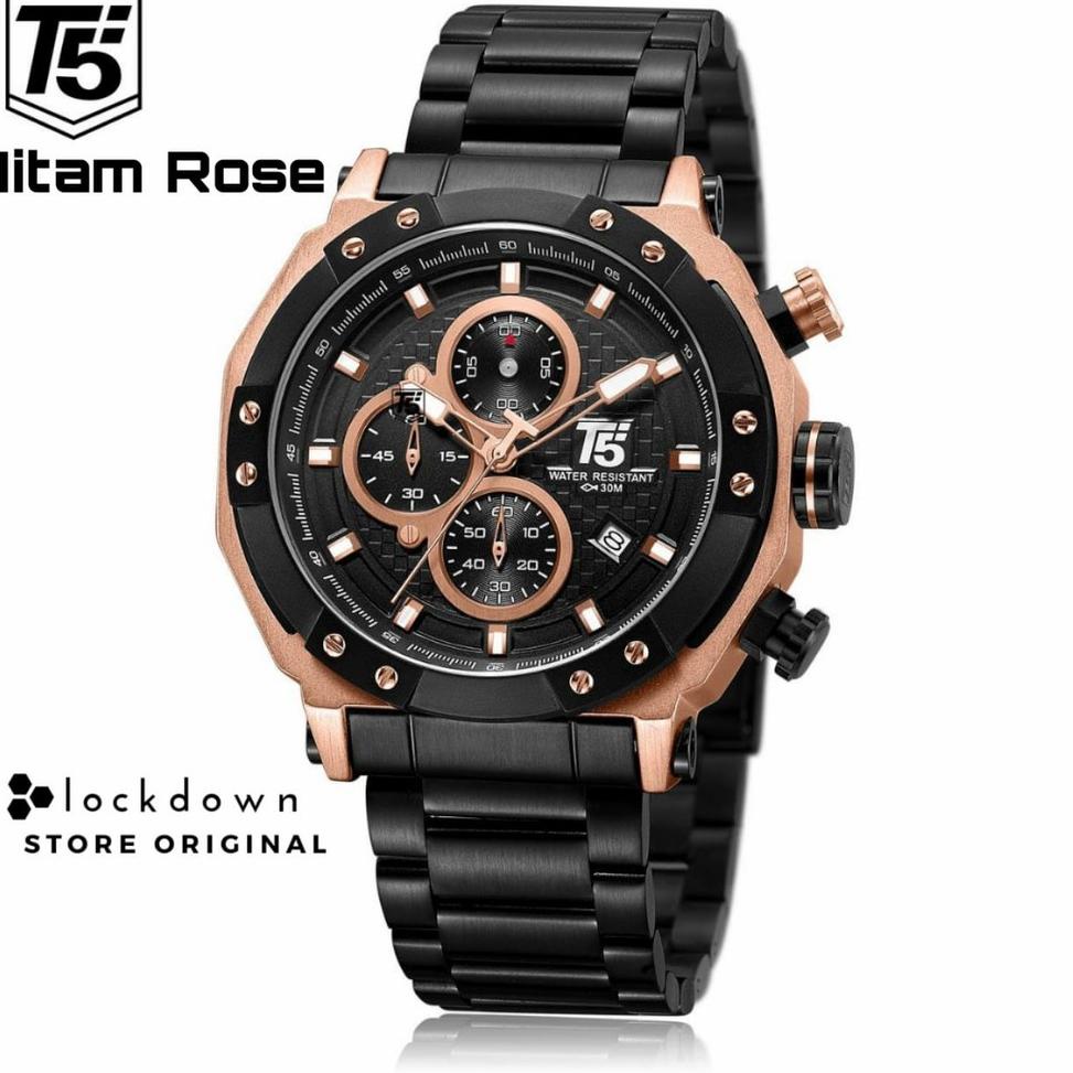⇺ Jam Tangan T5 3631 Original, Chronograph Aktif, Stop Watch ㊞