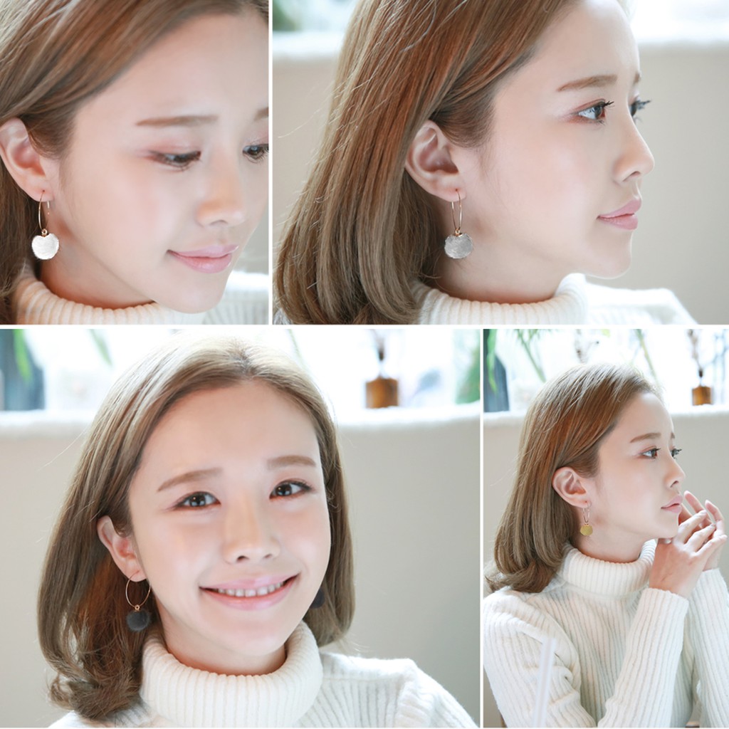 ANTING HOOPS WANITA KEKINIAN ALA KOREA MODEL SIMPLE DAN ELEGAN MISS  34