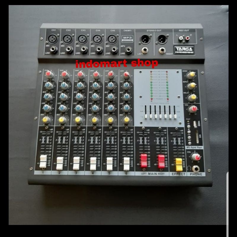Power Mixer 6 channel targa PMX 605 ( 250×2 watt ) Original
