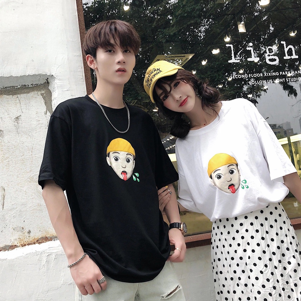 MYSTIQUE.ID-BAJU KAOS COUPLE EMOJI BOY T-SHIRT LUCU DAN AESTHETIC