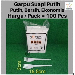 

Garpu Suapi Putih / Garpu Plastik Putih / Garpu Putih/ Garpu Makan Putih