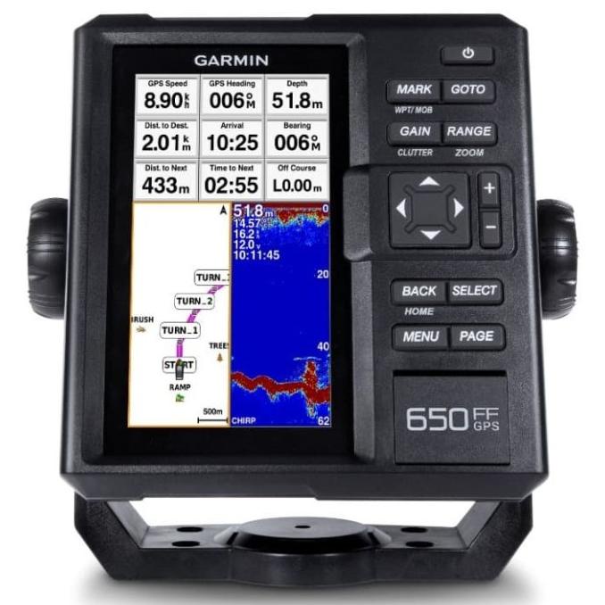 GARMIN FF 650 GPS FISHFINDER (Include Sounder GT 15 Tembaga Thru Hull)