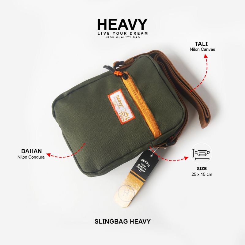 Sling Bag Heavy Original , mini tas selempang heavy , tas selempang pria