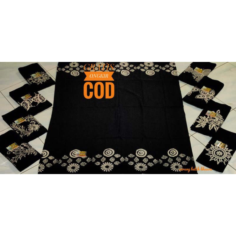 COD SARUNG BATIK AQIL GOYOR MOTIF ATAS BAWAH HITAM PUTIH/MONOKROM SARUNG SANTRIWATI SARUNG WAJADA