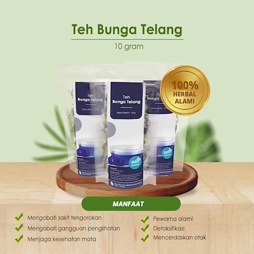 

Teh Bunga Telang Kering 50 gr Teh Biru Organik Butterfly Pea Tea