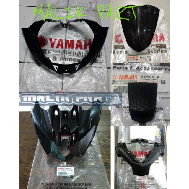 COVER BATOK DEPAN BELAKANG JUPITER MX KING NEW V2 LED HITAM 5 PCS PART ORIGINAL YAMAHA
