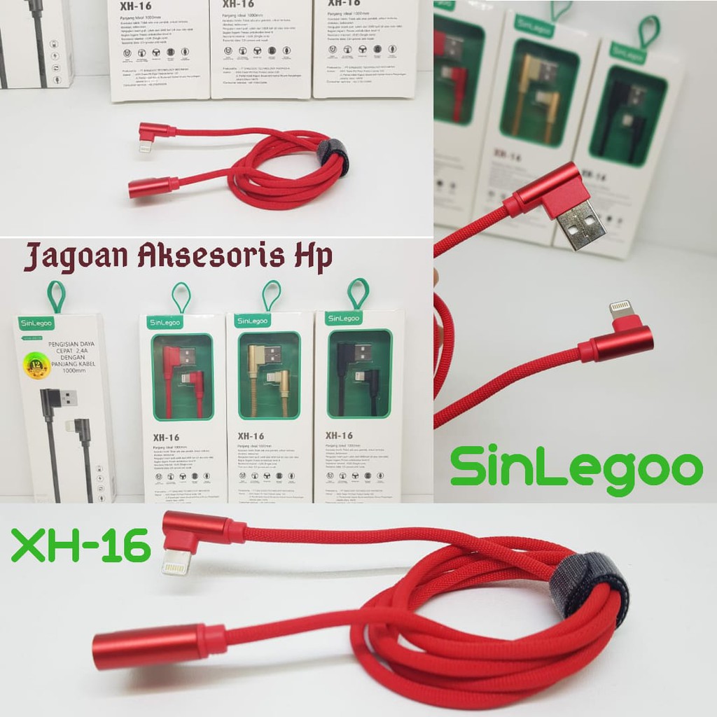 Kabel Data GAMER iPhone SINLEGOO XH16 2.4A 1m FAST CHARGING Lightning XH-16 KWALITAS BAGUS GARANSI