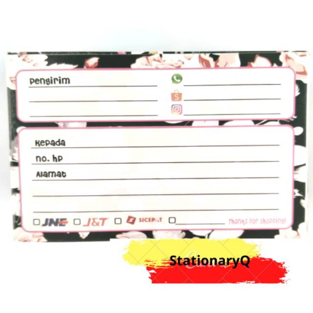 

Label Alamat | Stiker Black N Pink
