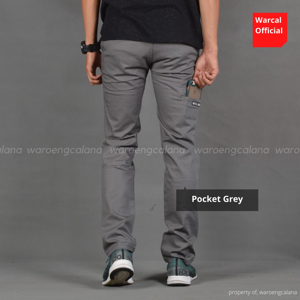 Malmo Chino Panjang Saku Pocket Grey