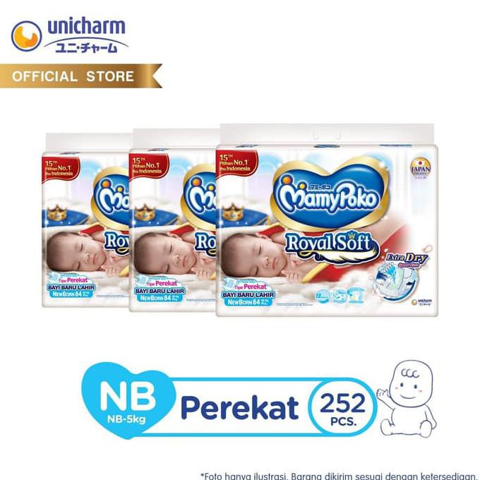 MamyPoko Popok Perekat Extra Soft NB 84 - Karton Isi 3