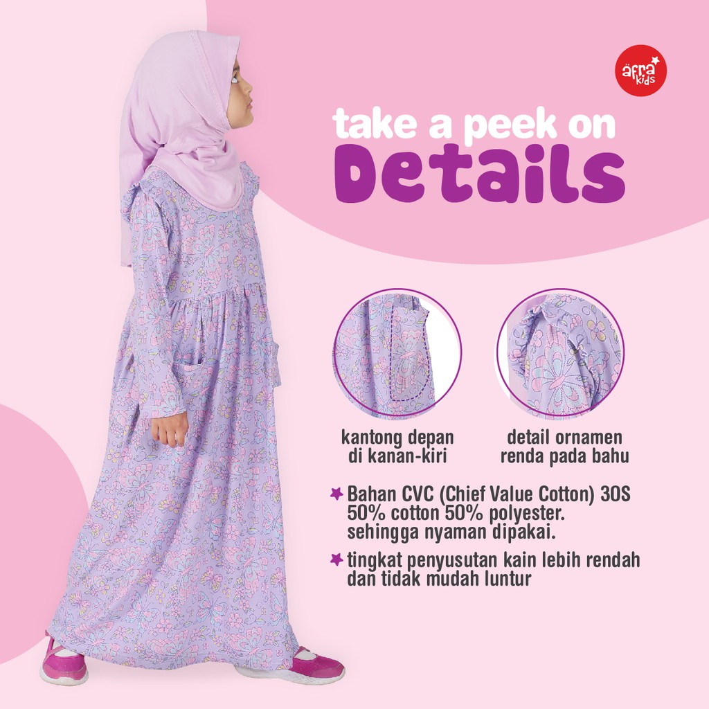 Gamis Anak Afrakids - Baju Muslim Anak Perempuan