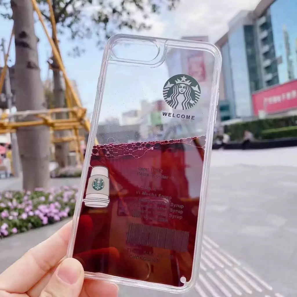 CASING GLITTER AIR GERAK STARBUCKS COFEE FOR IPHONE 7 7+ 8 8+ X XR XS MAX 11 PRO MAX 12 PRO MAX 13 PRO MAX