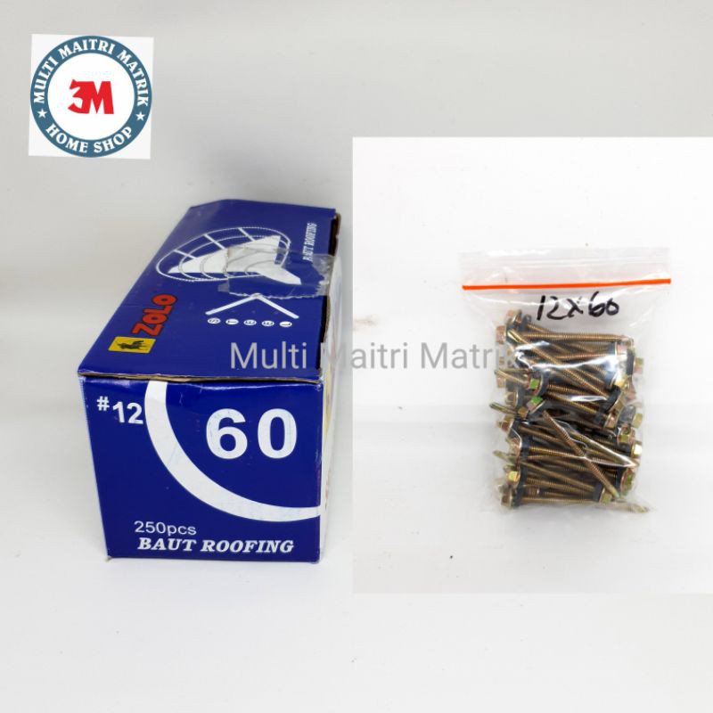 Baut roofing Zolo 12x60 / skrup sekrup roofing Baja ringan isi 50 pcs