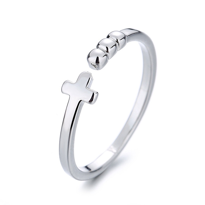 Cincin Sterling Silver 925 Bentuk Salib Untuk Wanita