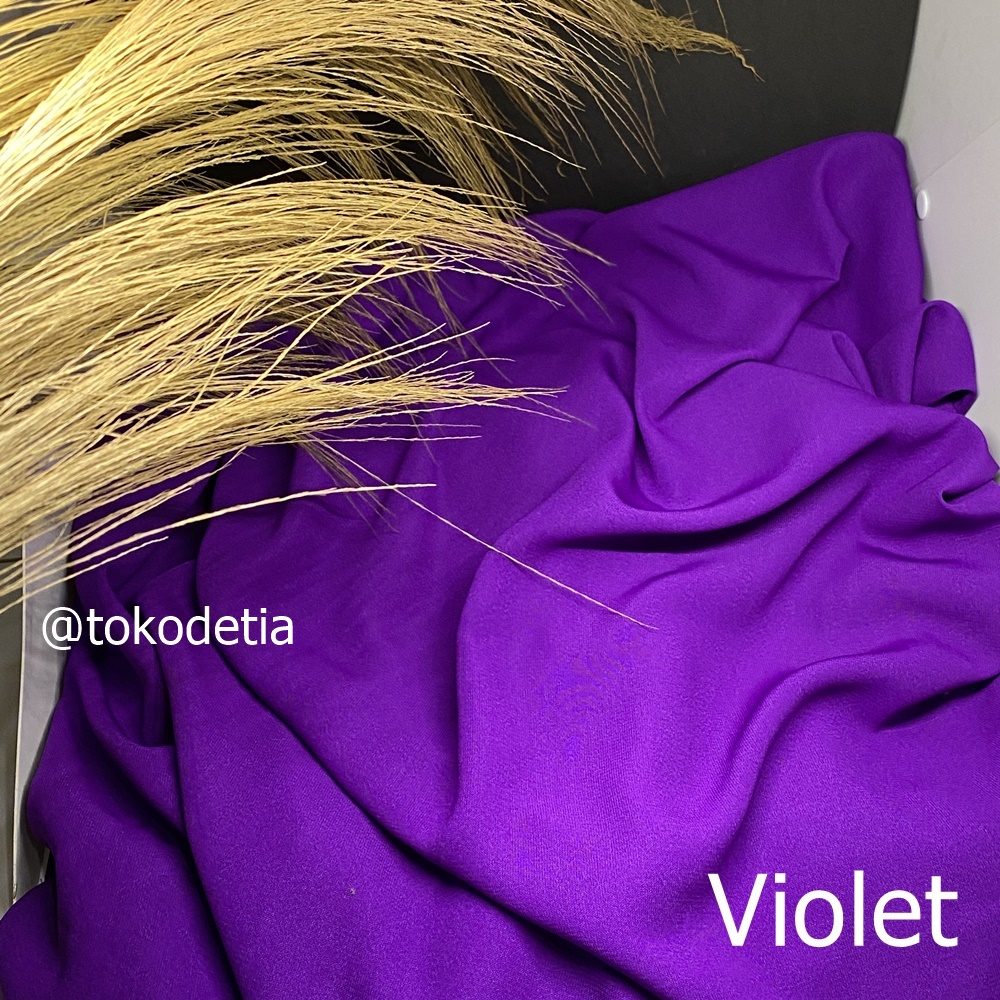 TERMURAH Kain Wolfis Grade A /  Wolpeach Premium /Wolvis Premium gamis tunik fashion-Violet