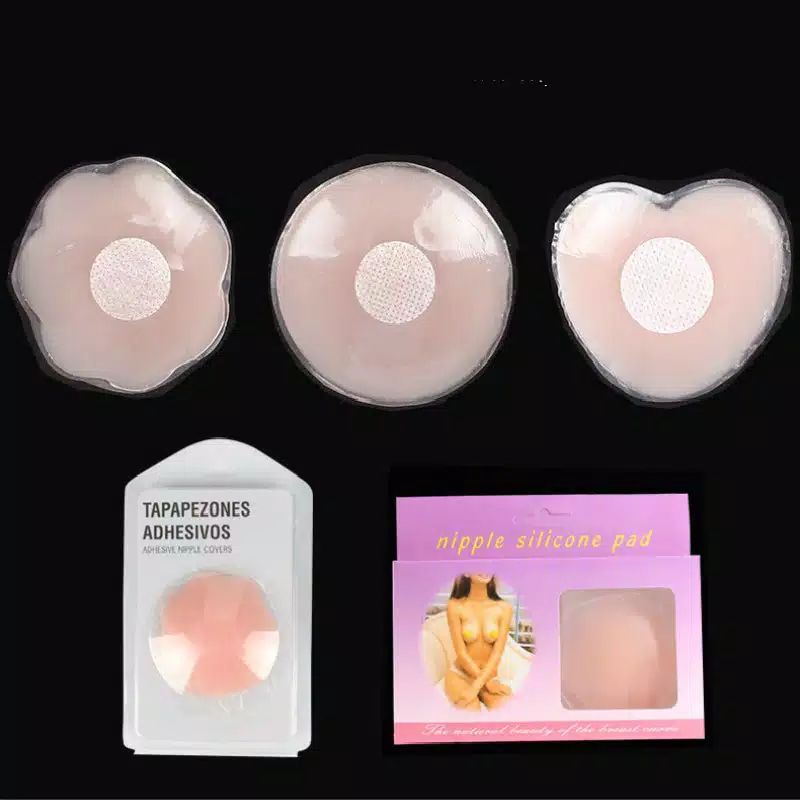 Sepasang Stiker Silikon Payudara Penutup Puting Silicone Bra Pad Nipple Cover