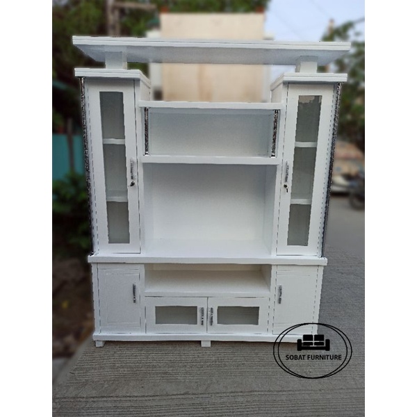 Lemari TV Bufet TV Kayu tinggi Minimalis