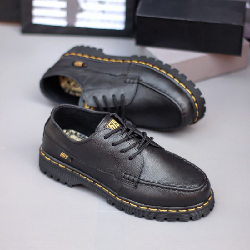 Xshoesbdg.id x Morbid Sepatu Formal Pria Hitam Pantofel Casual Kerja Kantor Kuliah