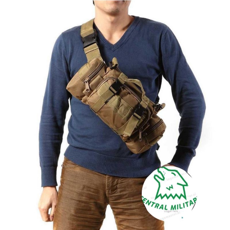 TAS SELEMPANG KREM - TAS SAMPING - TAS TACTICAL