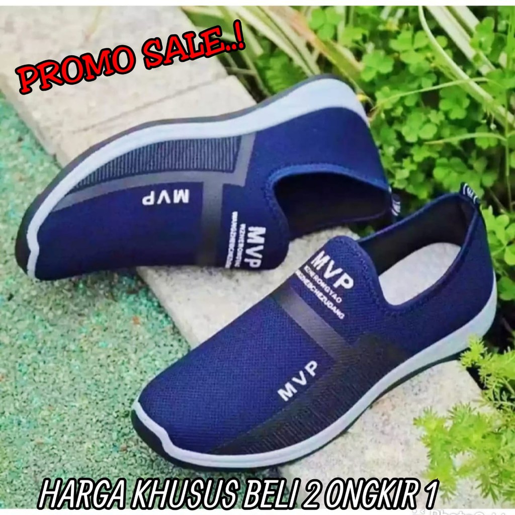 Sepatu Pria dan wanita MPV simpel tanpa tali Casual Sport Running