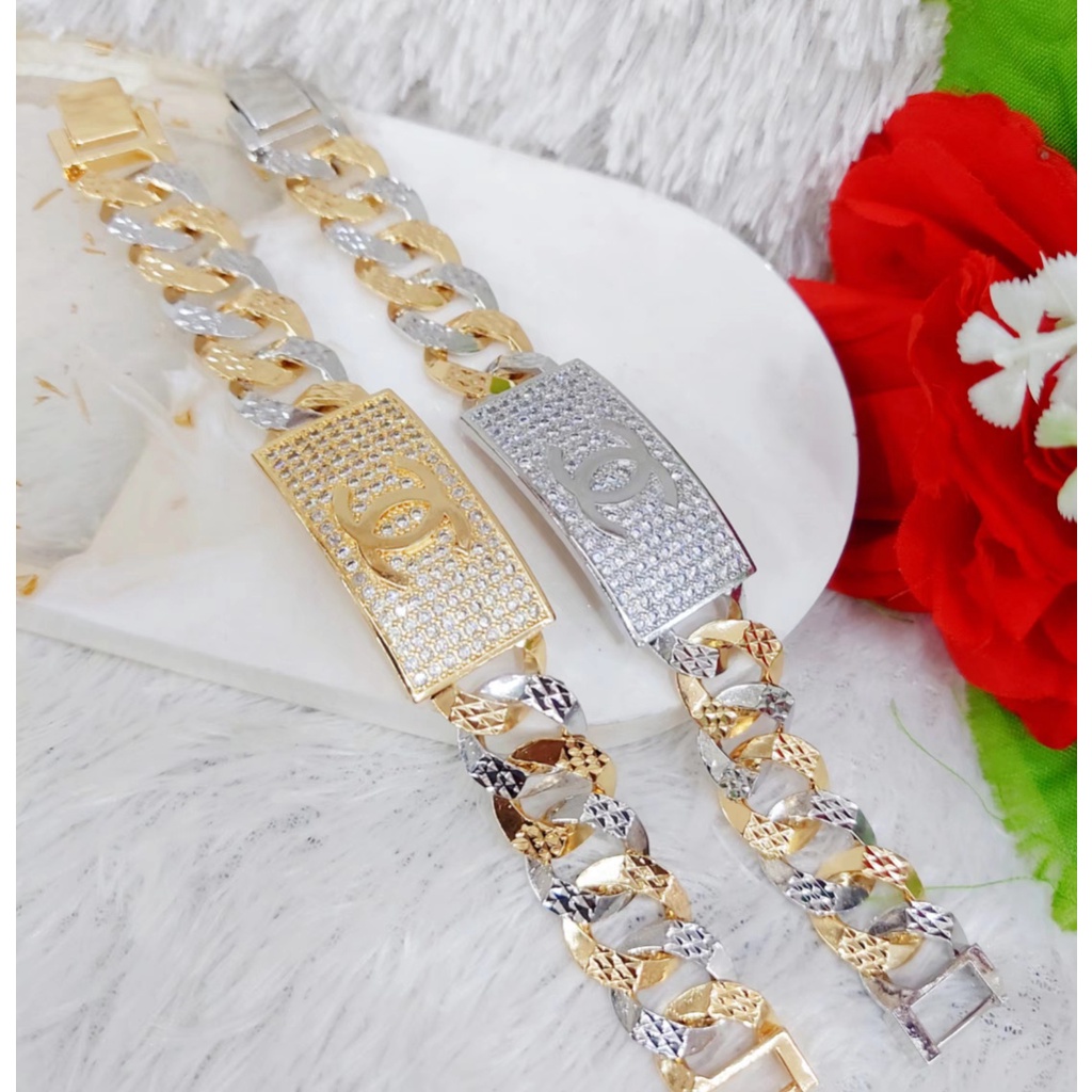 Gelang Xuping Permata Rantai Kombinasi Lapis Emas 18k F62.63