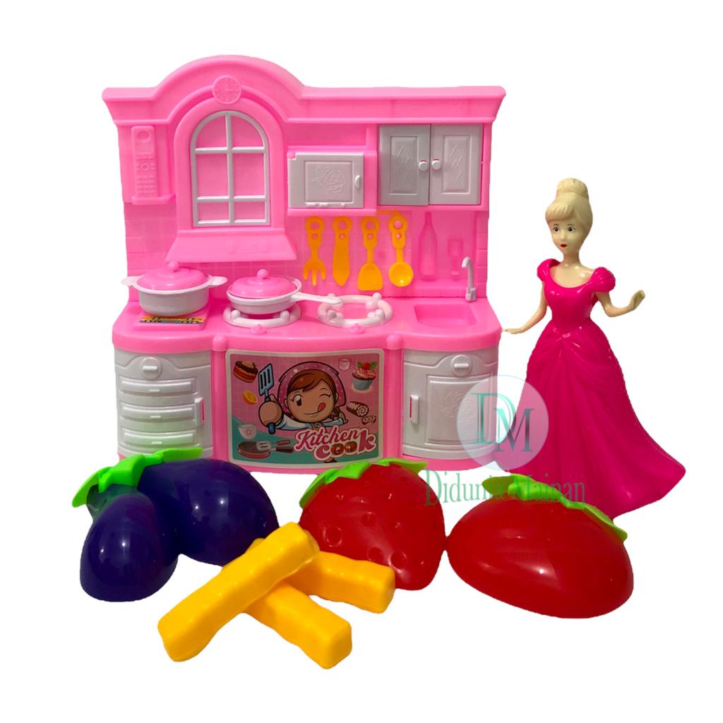 Mainan anak perempuan masak masakan kitchen set mini princess