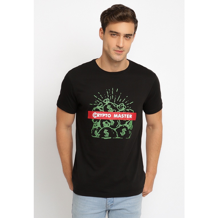 Kaos Pria Poshboy Original Crypto Master Tshirt print katun hitam