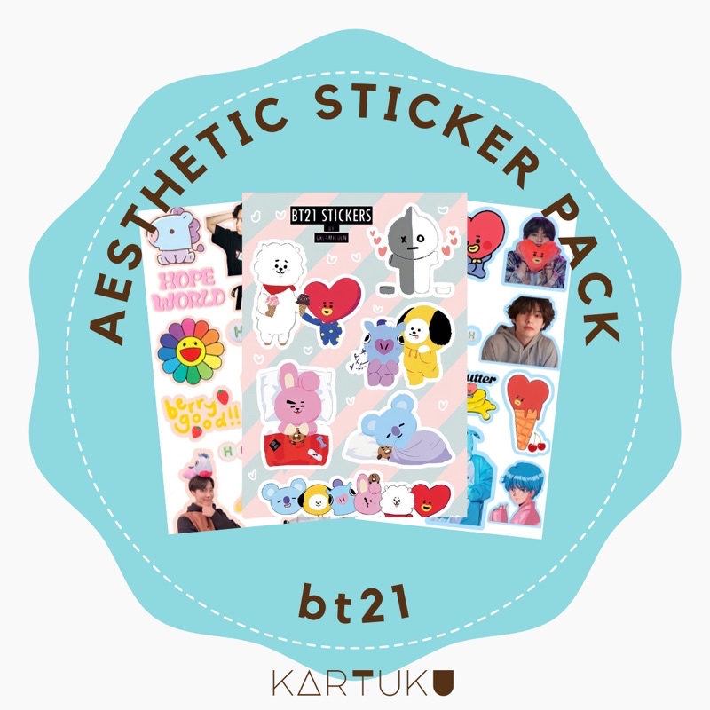 

AESTHETIC STICKER PACK (BT21) - VINYL TAHAN AIR