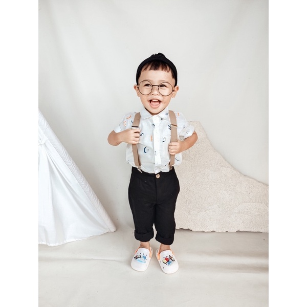 Yobebee II Kemeja Katun Premium Pattern Tangan Pendek Anak Laki Laki Usia 2 4 6 8 Tahun Baju Atasan Kids Motif Karakter Boy Shirt Model Casual Formal Kemeja Kerah Anak Cowok